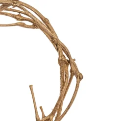 Grapevine Rattan Wreath Round Gold (20cmD)