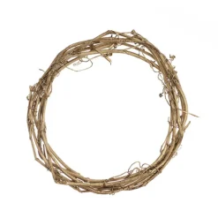 Grapevine Rattan Wreath Round Gold (40cmD)