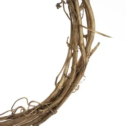 Grapevine Rattan Wreath Round Gold (40cmD)