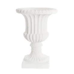 Grecian Fibreglass Urn Limestone White (36cmDx50cmH)