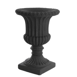 Grecian Fibreglass Urn Limestone Black (36cmDx50cmH)
