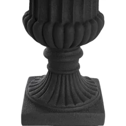 Grecian Fibreglass Urn Limestone Black (36cmDx50cmH)