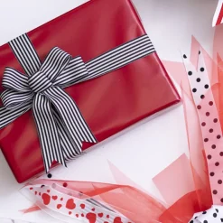 Grosgrain Ribbon Fine Stripes Black & White (25mmx20m)