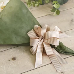 Grosgrain Ribbon Fine Stripes Natural & White (25mmx20m)