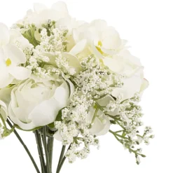 Gypsophila Rose Hydrangea Bouquet Off White (14cmDx26cmH)