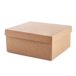 Hamper Box Rectangle Large and Lid Brown Kraft (33x30x15cmH)