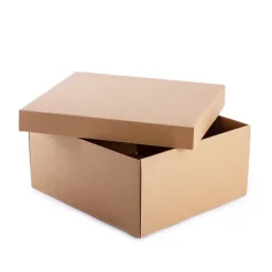 Hamper Box Rectangle Large and Lid Brown Kraft (33x30x15cmH)