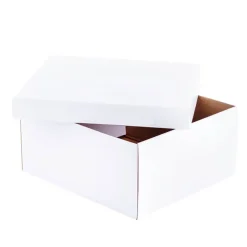 Hamper Box Rectangle Large and Lid White (33x30x15cmH)