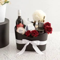 Hamper Bucket Oval Large Black (32x22x23.5cmH)