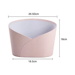 Hamper Bucket Oval Medium Baby Pink (26.5x18.5x18cmH)