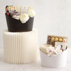 Hamper Bucket Oval Medium Black (26.5x18.5x18cmH)