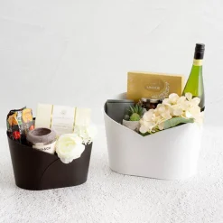 Hamper Bucket Oval Medium Black (26.5x18.5x18cmH)