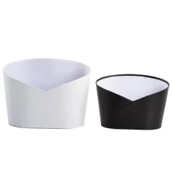 Hamper Bucket Oval Medium Black (26.5x18.5x18cmH)