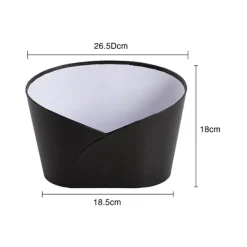 Hamper Bucket Oval Medium Black (26.5x18.5x18cmH)