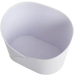 Hamper Bucket Oval Medium White (26.5x18.5x18cmH)