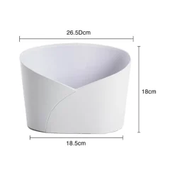 Hamper Bucket Oval Medium White (26.5x18.5x18cmH)