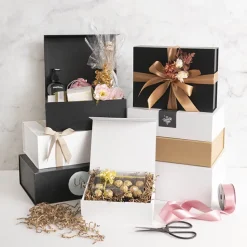 Hamper Gift Box Magnetic Flap Tall Large Black (38x26x13cmH)