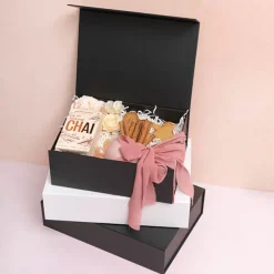 Hamper Gift Box Magnetic Flap Tall Small Black (25x20x9cmH)