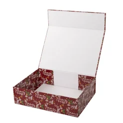 Hamper Gift Box Magnetic Flap Medium Xmas Red(32x24x9cmH)