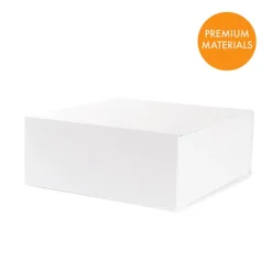 Hamper Gift Box Magnetic Flap Square White (25x25x10cmH)