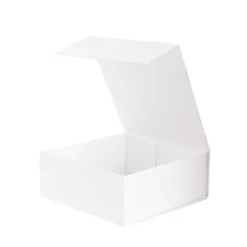 Hamper Gift Box Magnetic Flap Square White (25x25x10cmH)