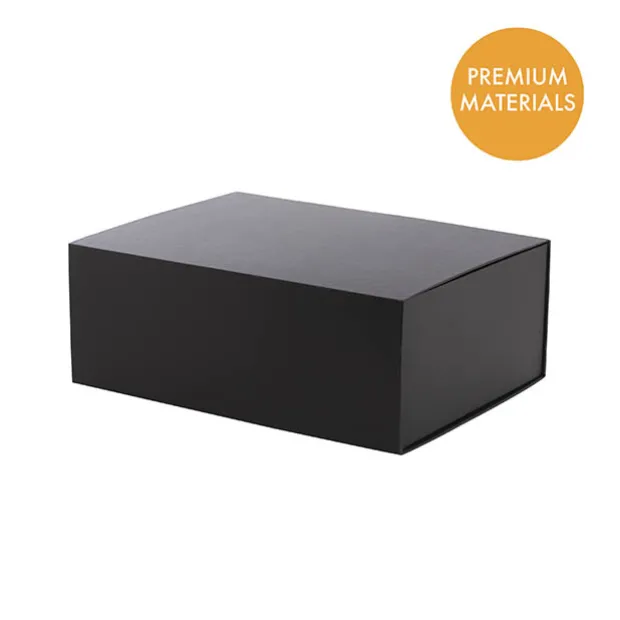 Hamper Gift Box Magnetic Flap Tall Medium Black(32x24x12cmH)