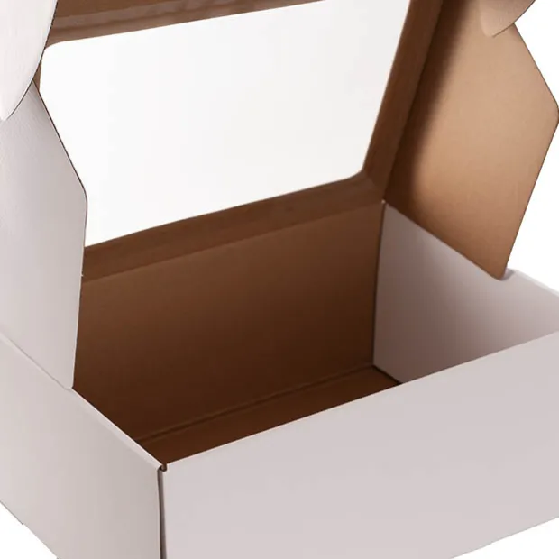 Hamper Gift Box PVC Window Large White (35.5x25.5.5x14.5cmH)