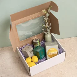 Hamper Gift Box PVC Window Large White (35.5x25.5.5x14.5cmH)