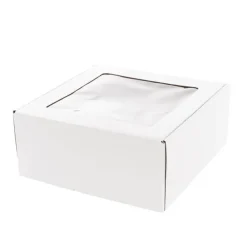 Hamper Gift Box PVC Window Square White (29.5x28.5x12.5cmH)