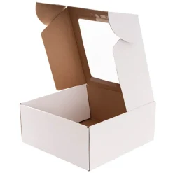 Hamper Gift Box PVC Window Square White (29.5x28.5x12.5cmH)