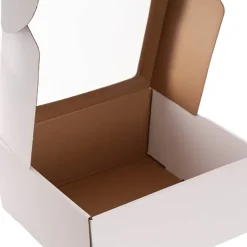 Hamper Gift Box PVC Window Square White (29.5x28.5x12.5cmH)