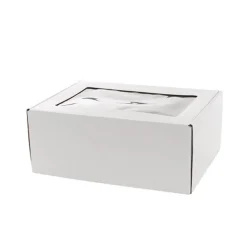Hamper Gift Box PVC Window Medium White (31.5x22.5x12.5cmH)
