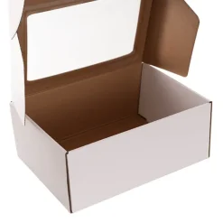 Hamper Gift Box PVC Window Medium White (31.5x22.5x12.5cmH)