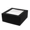 Hamper Gift Box PVC Window Square Black (29.5x28.5x12.5cmH)