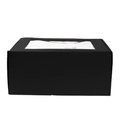 Hamper Gift Box PVC Window Square Black (29.5x28.5x12.5cmH)