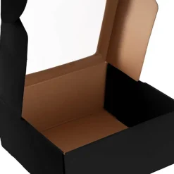 Hamper Gift Box PVC Window Square Black (29.5x28.5x12.5cmH)