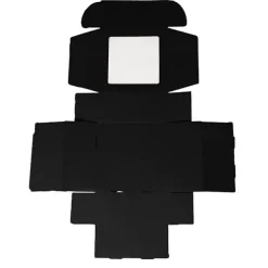 Hamper Gift Box PVC Window Square Black (29.5x28.5x12.5cmH)