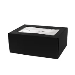 Hamper Gift Box PVC Window Medium Black (31.5x22.5x12.5cmH)