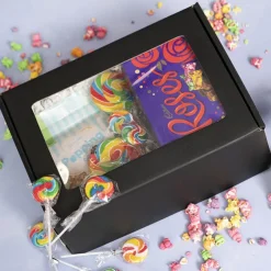 Hamper Gift Box PVC Window Medium Black (31.5x22.5x12.5cmH)