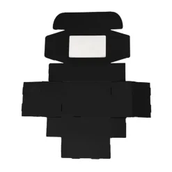 Hamper Gift Box PVC Window Medium Black (31.5x22.5x12.5cmH)