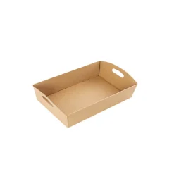 Hamper Tray Flat Pack Extra Small Brown Pk2 (25x16x6cmH)
