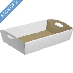Hamper Tray Flat Pack Large White Pack 2 (45x30x9cmH)