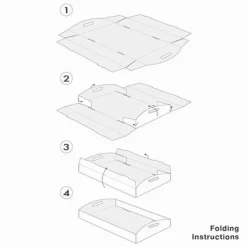 Hamper Tray Flat Pack Medium Gold (34x22x7cmH)