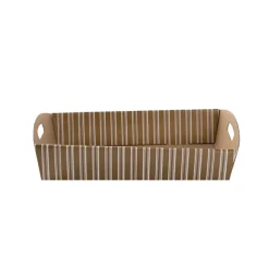 Hamper Tray Flat Pack Medium Stripes Gold Pk2 (34x22x7cmH)
