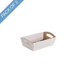 Hamper Tray Flat Pack Mini White Pack 2 (20x12.5x6cmH)