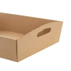 Hamper Tray Flat Pack Small Kraft Brown Pack 2 (30x19x6cmH)