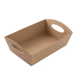 Hamper Tray Rigid Art Deco Lattice Large Kraft (33x23x12cmH)