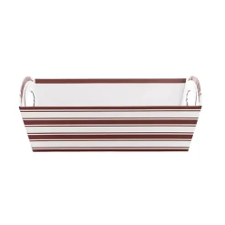 Hamper Tray Rigid Stripes Large Red White (33x23x12cmH)