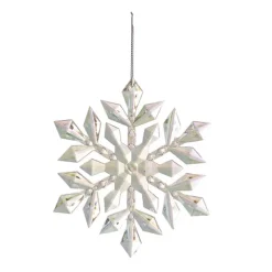 Hanging Acrylic Snowflakes Pack 2 Iridescent White (13cmD)