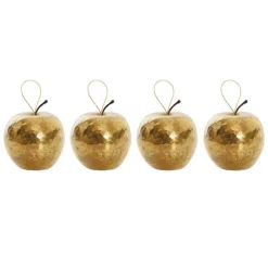 Hanging Apples Pack 4 Metallic Gold (5cmD)